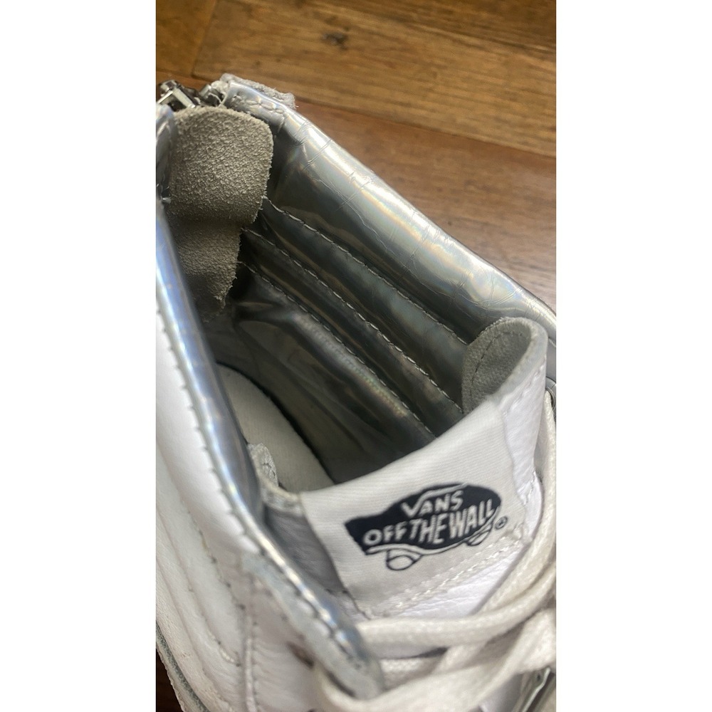 VANS Sk8-Hi Shoes Mens Sz 8.5 White High Top Sneakers Leather Skateboard 721356 - Picture 2 of 11